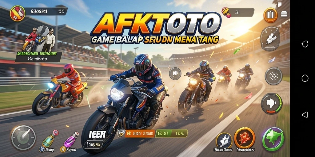 Screenshot gameplay AFKTOTO yang menampilkan aksi balapan menegangkan.