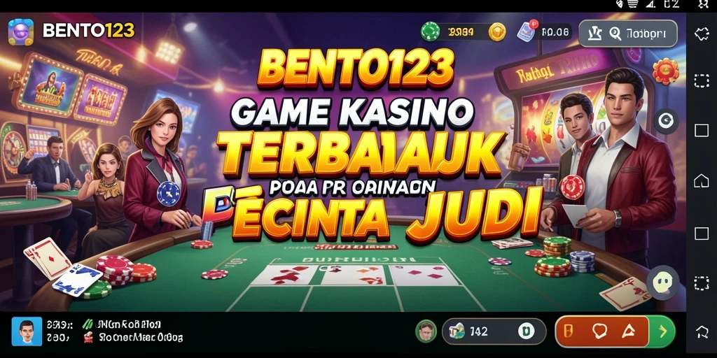 Screenshot gameplay BENTO123 menampilkan suasana kasino yang meriah.