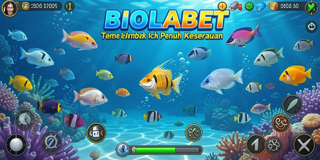 Tangkapan layar utama dari gameplay <strong>BIOLABET</strong> yang menampilkan aksi tembak ikan yang seru.