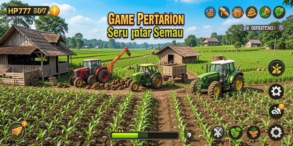 Gameplay seru di HP777 dengan berbagai aktivitas pertanian.