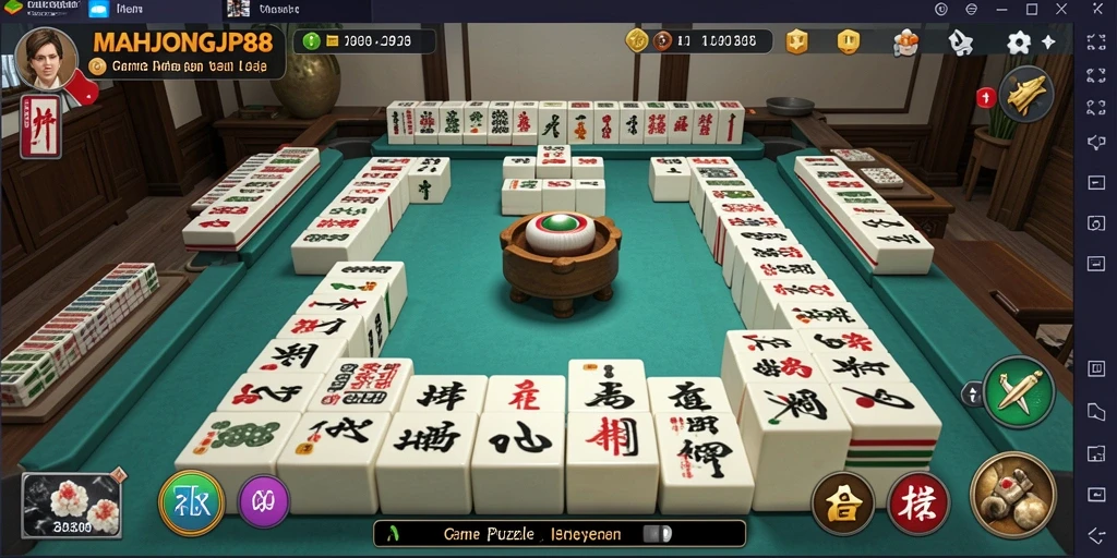 Tangkapan layar gameplay seru MAHJONGJP88 dengan tampilan ubin yang menawan.
