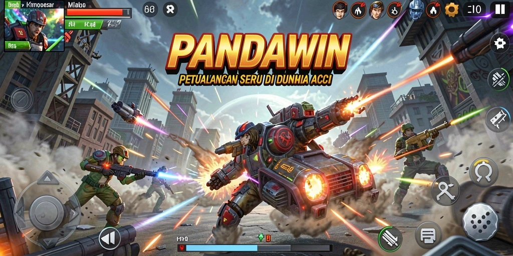 Screenshot utama PANDAWIN menampilkan aksi seru dan permainan yang mendebarkan.