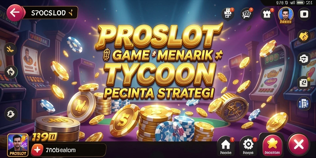 Screenshot gameplay PROSLOT menampilkan kasino yang penuh warna dan menarik.